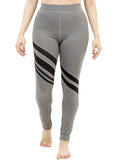 High Rise Active Yoga Pants Gray Leggings with Black Front Panels