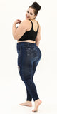 Jeggings with Heart Shape Ripped Blue