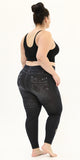 Jeggings with Heart Shape Ripped Black
