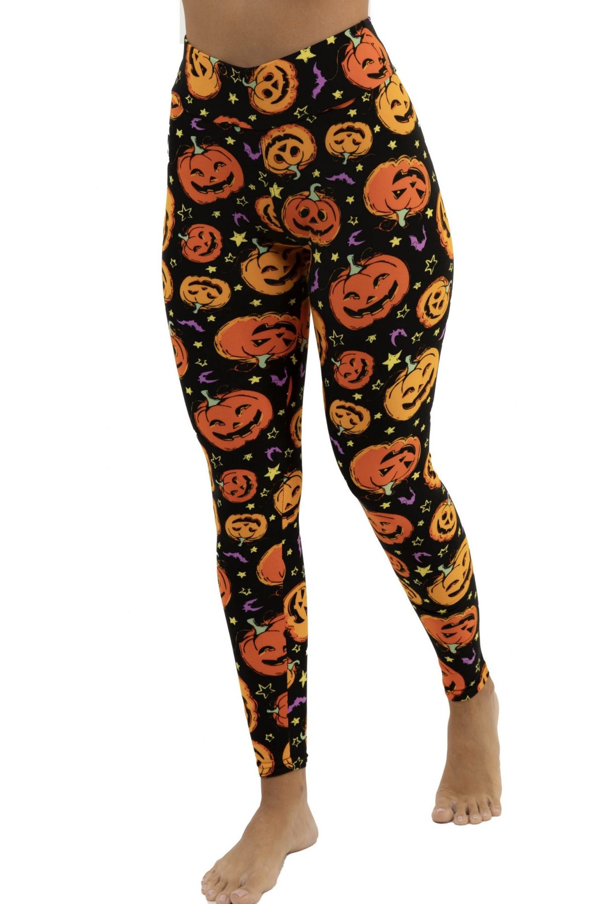 Kids Buttery-Soft Halloween Pumpkin Leggings
