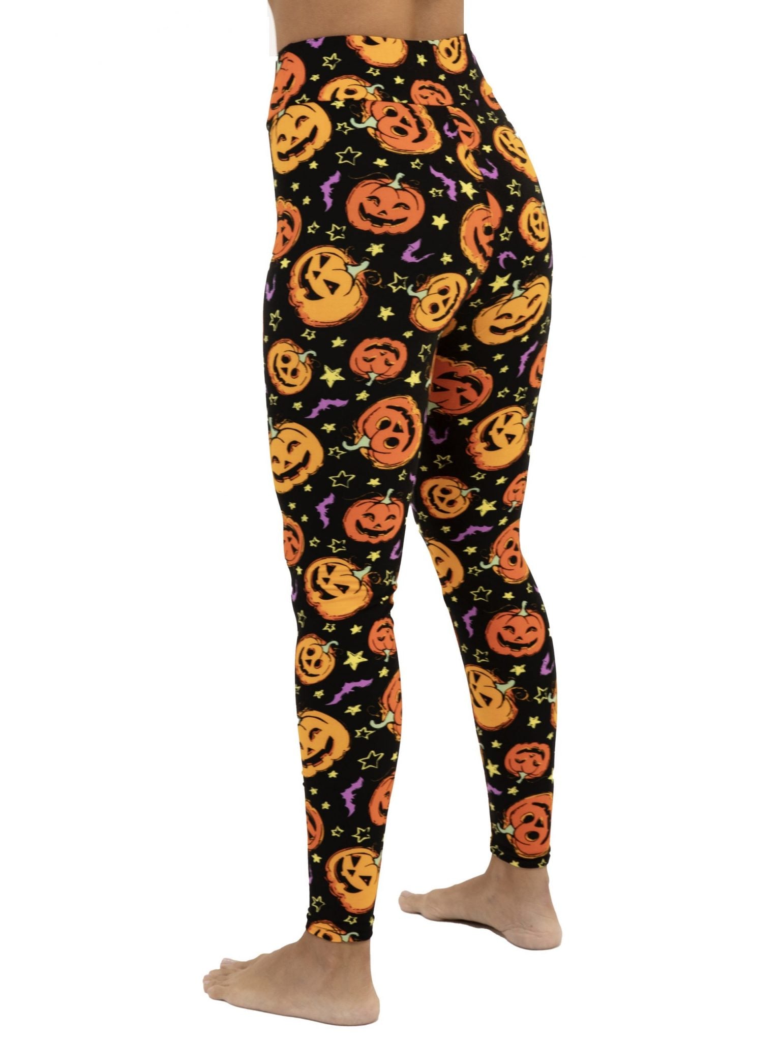 Kids Buttery-Soft Halloween Pumpkin Leggings