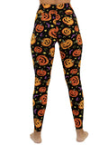 Kids Buttery-Soft Halloween Pumpkin Leggings