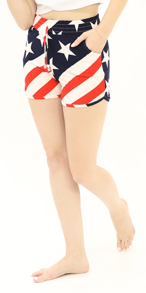 Buttery Soft Flag Design Dolphin Shorts
